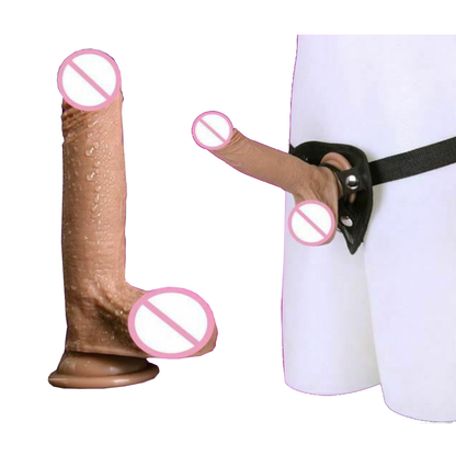 House Of Dasein Soft Silicone Realistic Cock And Balls Dildo Suction Cup Strap On Harness - Small V1257-31196474671242