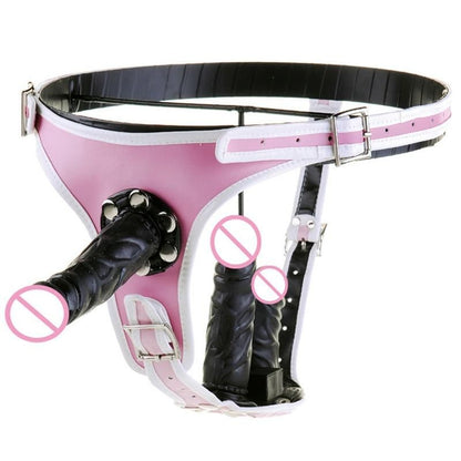 House Of Dasein Pegging Kit Pink Panties Black Realistic Dildos Strapon Harness - Black V1257-31196474998922