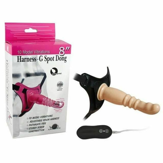 House Of Dasein 8 Inch Harness G Spot Vibrator Dildo Dong Strapon Belt Pegging Kit - Flesh V1257-31196475457674