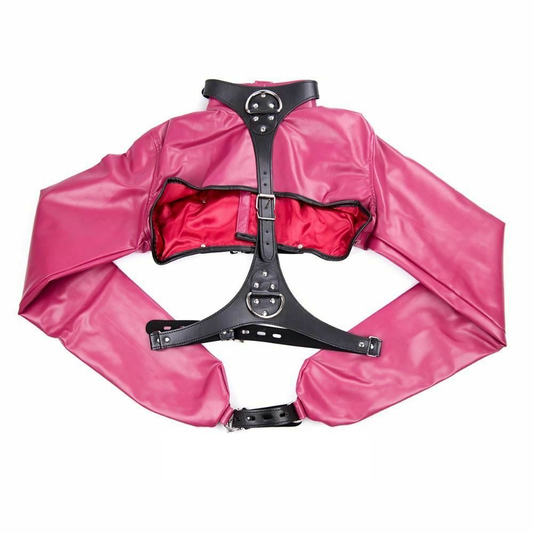 House Of Dasein Rose Red Straitjacket Body Bondage Restraints Women Fetish Clothing Bdsm - Pink V1257-31274384425098