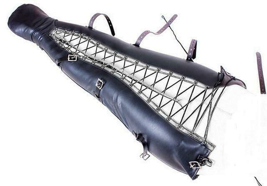 House Of Dasein Bdsm Pink Pu Leather Leg Binder Mermaid Body Sack Bondage Restraints - Black V1257-31274384588938