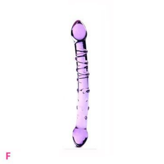 House Of Dasein 12 Styles Dildo Smooth Glass Anal Beads Double Ended Dong Butt Plug - Style F V1257-31274493083786