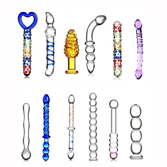 House Of Dasein 12 Styles Dildo Smooth Glass Anal Beads Double Ended Dong Butt Plug - All V1257-31274493116554