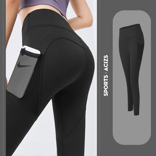 Hod Health & Home High Waist Tummy Control Yoga Leggings With Pocket For Women - Black - M V1257-744660100214
