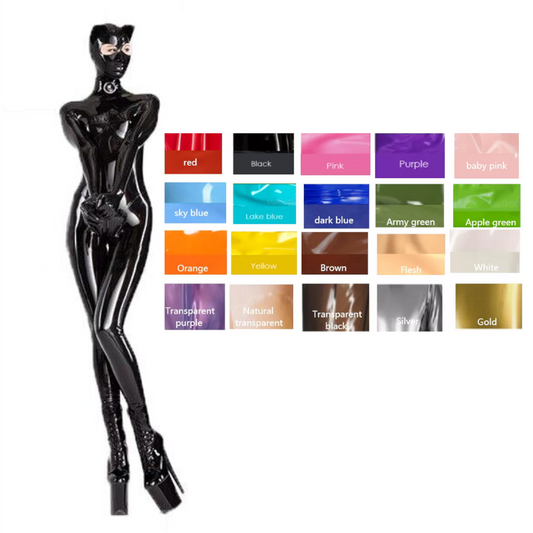 House Of Dasein Sexy Full Body Black Latex Gummi Catsuit Ear Cosplay Rubber Bodysuits Back Crotch Zip - Custom - Xxxl - Unisex