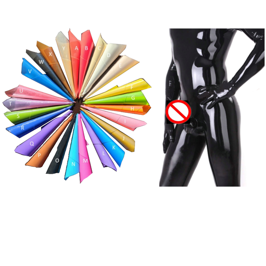 House Of Dasein Latex Fetish Catsuit Sexy Bodysuit Men Full Cover Condom Penis Sheath Adult Jumpsuit Wet Look - Custom Colour - L