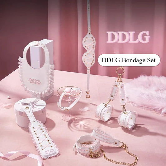 House Of Dasein Ddlg Bondage Set Cute Abdl Sexy Lace Shackles And Foot Cuffs Handcuffs Restraint Toy Sm Fetish Mouth Gag Game For Couple