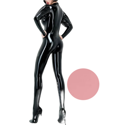 House Of Dasein Sexy Latex Gummi Catsuit With Puff Sleeves Handmade Bodysuit For Women And Men - Pink - Men-L - Men