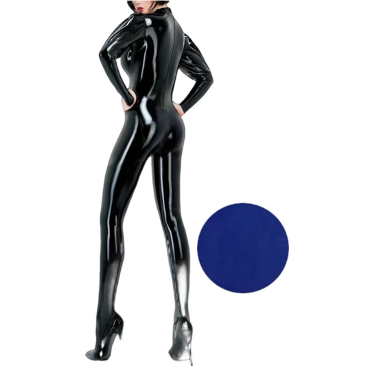 House Of Dasein Sexy Latex Gummi Catsuit With Puff Sleeves Handmade Bodysuit For Women And Men - Blue - Men-S - Men