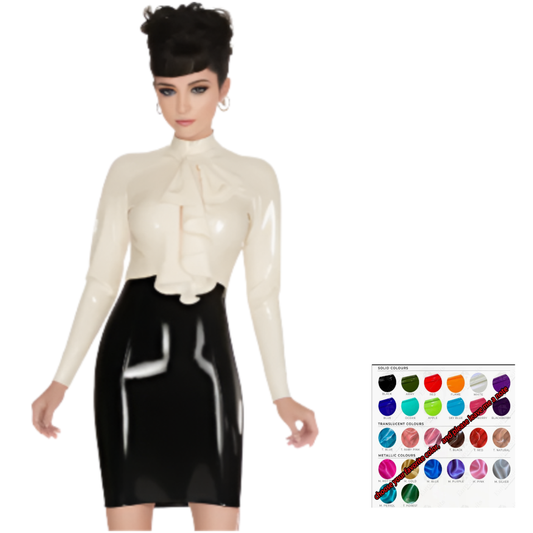 House Of Dasein Womans Latex Dress For Clubwear And Fetish Skirt High Elasticity Transparent - Customize - M