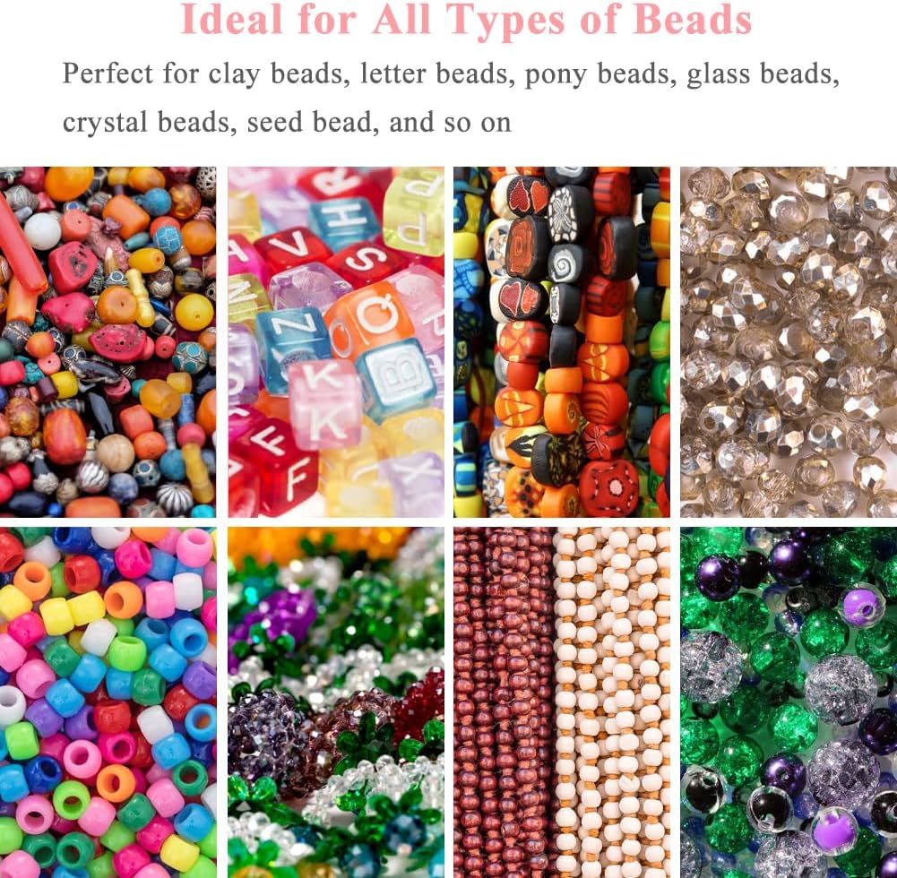 0.8mm Flat Stretchy Bracelet String, 2 Rolls 328 Feet Elastic String Bead Cord for Bracelets, Necklaces, V1258-DP02-A-100