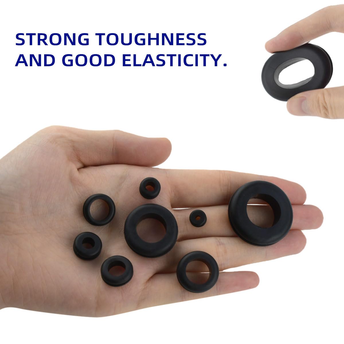 180 Pcs Assorted Rubber Grommet Kit Assortment Sizes 7/8" 5/8" 7/16" Wire Grommets for Wiring Double Sided V1258-DP02-A-1009