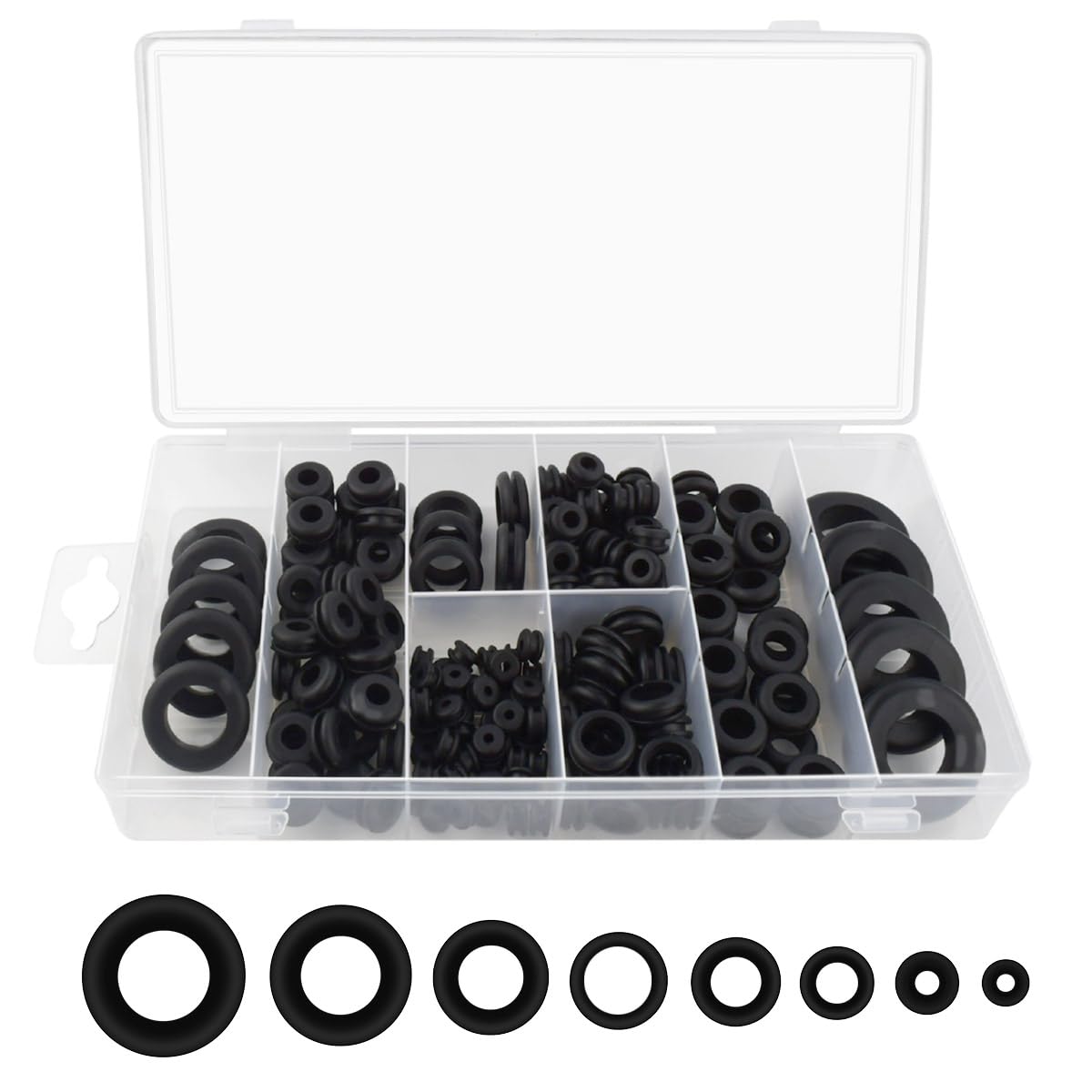 180 Pcs Assorted Rubber Grommet Kit Assortment Sizes 7/8" 5/8" 7/16" Wire Grommets for Wiring Double Sided V1258-DP02-A-1009