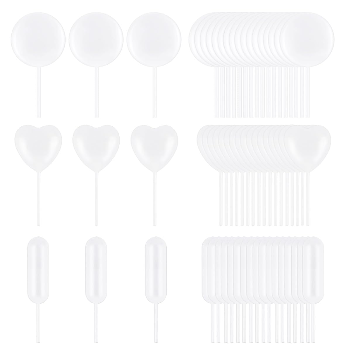 60 Piece Cupcake Pipettes - Plastic Squeeze for Strawberries, Chocolate, Ice Cream & Dessert V1258-DP02-A-1010