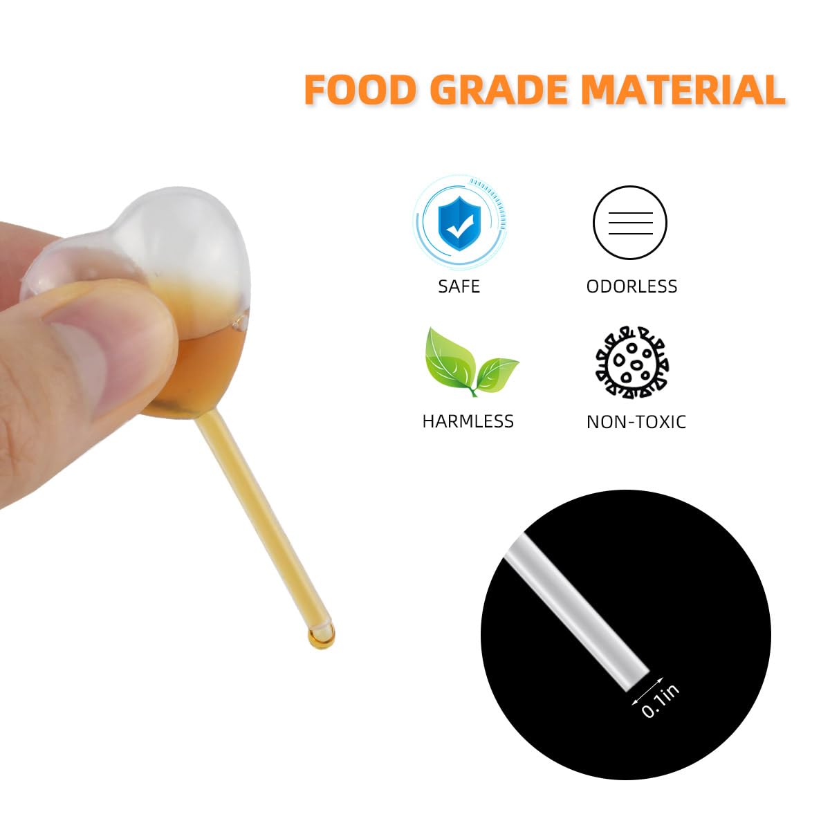60 Piece Cupcake Pipettes - Plastic Squeeze for Strawberries, Chocolate, Ice Cream & Dessert V1258-DP02-A-1010