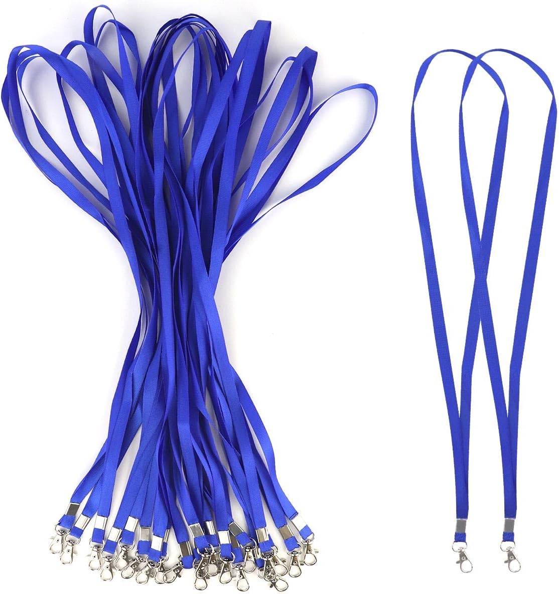 Premium Bulk Navy Blue Lanyards - 17.38 Inch Flat with Clip Swivel Hook Detachable Buckle (20 Pack) V1258-DP02-A-1014