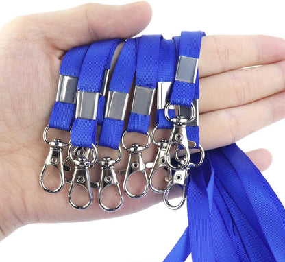 Premium Bulk Navy Blue Lanyards - 17.38 Inch Flat with Clip Swivel Hook Detachable Buckle (20 Pack) V1258-DP02-A-1014