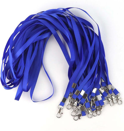 Premium Bulk Navy Blue Lanyards - 17.38 Inch Flat with Clip Swivel Hook Detachable Buckle (20 Pack) V1258-DP02-A-1014