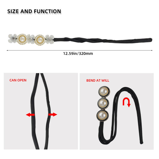 Petluno 4PCS Hair Bun Maker Donut Dacron Iron Resin Material - Lazy Curler for Women Girl Styling Accessories V1258-DP02-A-1016