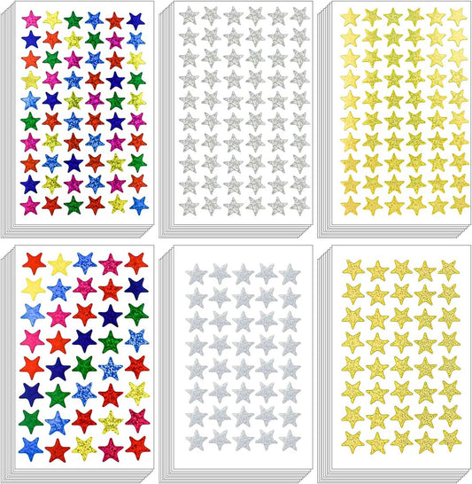3000 Count Foil Star Stickers for Kids Reward 60 Sheets Small Self-Adhesive Shiny Metallic Stars Labels V1258-DP02-A-1017