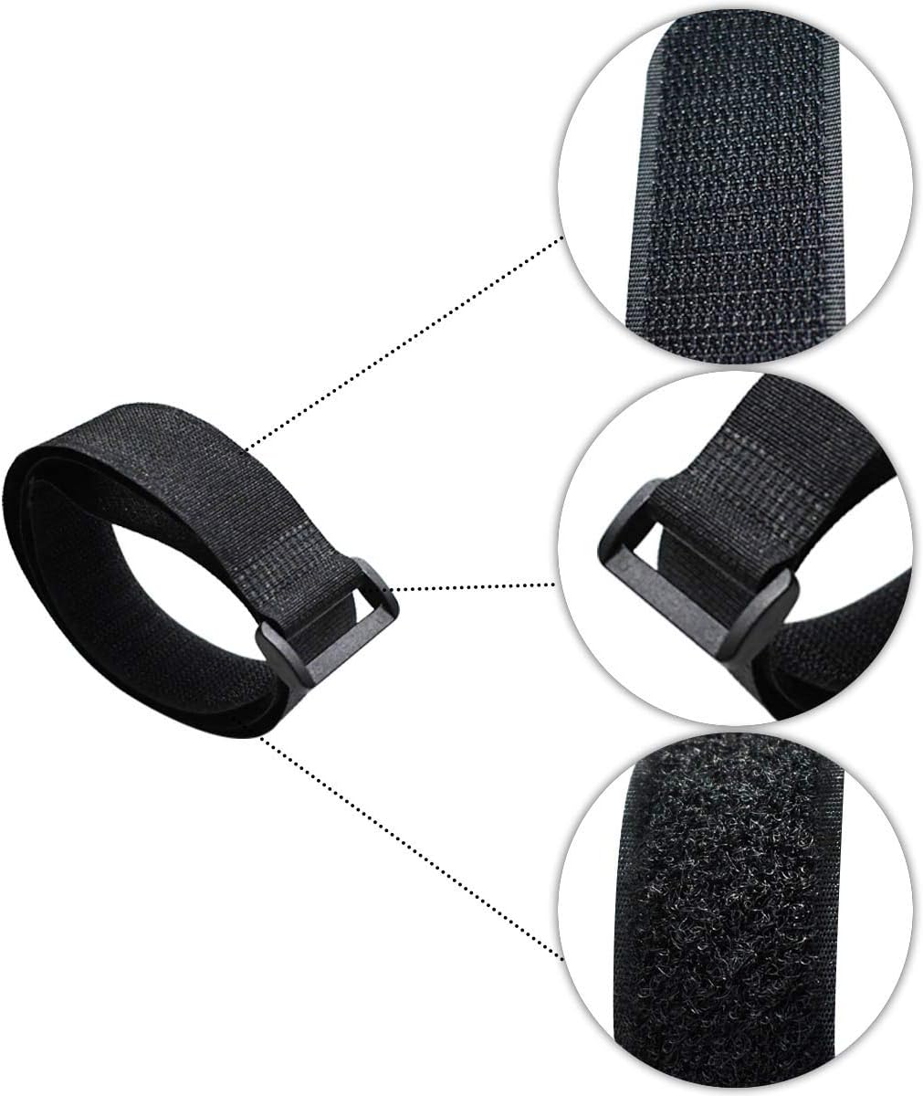 20 Pack Reusable Cinch Straps Fastening Cable Nylon Hook and Loop Ties Down Multipurpose Securing Adjustable V1258-DP02-A-1018
