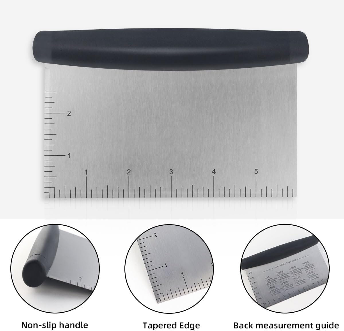 Plastic Bread Scraper Dough Cutter with Measuring Scale Multipurpose Bench Kitchen Tool Pastry for Cake V1258-DP02-A-1019