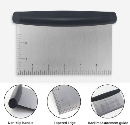 Plastic Bread Scraper Dough Cutter with Measuring Scale Multipurpose Bench Kitchen Tool Pastry for Cake V1258-DP02-A-1019