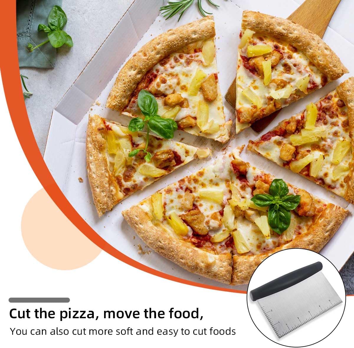 Plastic Bread Scraper Dough Cutter with Measuring Scale Multipurpose Bench Kitchen Tool Pastry for Cake V1258-DP02-A-1019