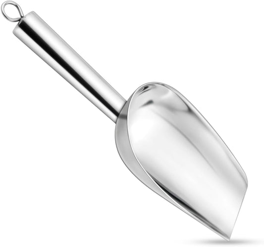 Stainless Steel Ice Scoop Metal for Candy Pet Food Flour Coffee Beans Sugar Kitchen Scooper Maker Dishwasher V1258-DP02-A-1029