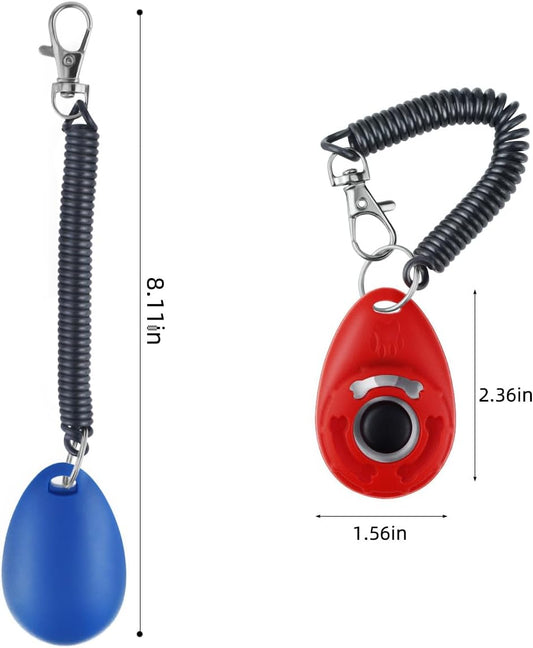 Petluno 4 Pieces Pet Training Clicker with Wrist Strap and Dog Treat Pouch for Puppy Cats Birds Kit V1258-DP02-A-1034