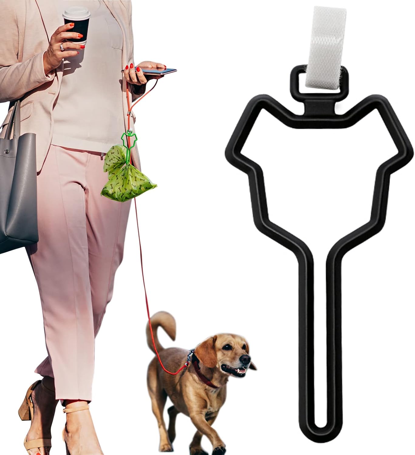 2Pcs Dog Poop Bag Holder, Premium Waste Bag Holder Carrier for Leash, Dog Poop Bag Dispenser for Walking V1258-DP02-A-104