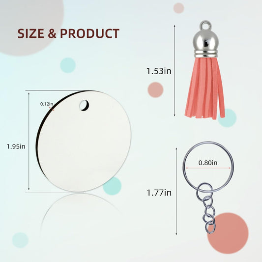 40 PCS Leather Tassels Keychain Bulk with Tassel Key Chain Rings Jump Blanks Mini Charms for Jewelry Making V1258-DP02-A-1040