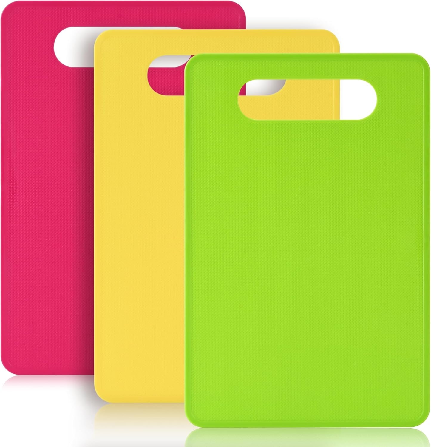 Plastic Cutting Board Set, 3 Pack Small Chopping Boards for Kitchen, BPA-Free, Dishwasher Safe, Color Coded V1258-DP02-A-1046
