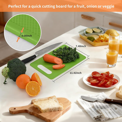 Plastic Cutting Board Set, 3 Pack Small Chopping Boards for Kitchen, BPA-Free, Dishwasher Safe, Color Coded V1258-DP02-A-1046