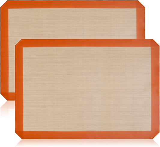 2-Pack Silicone Baking Mats - Non-Stick Reusable BPA-Free Oven Liners, 100% Food-Grade Silicone, Fit Half V1258-DP02-A-1047