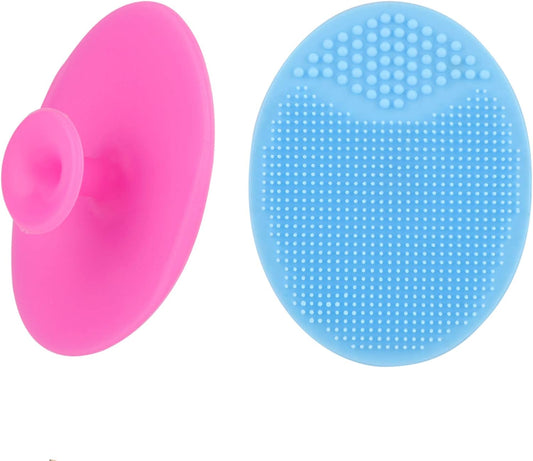Face Scrubber,2 Pack Soft Silicone Scrubbies Facial Cleansing Pad Exfoliator Scrub Brush Scrubby for Massage V1258-DP02-A-1048