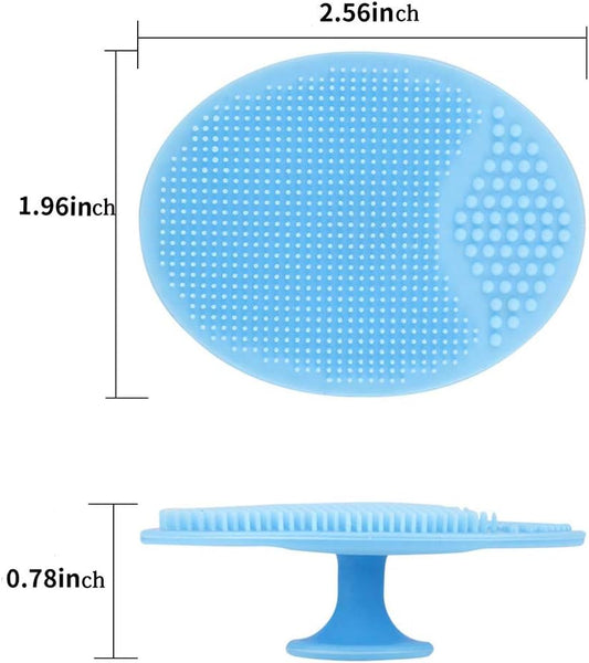 Face Scrubber,2 Pack Soft Silicone Scrubbies Facial Cleansing Pad Exfoliator Scrub Brush Scrubby for Massage V1258-DP02-A-1048