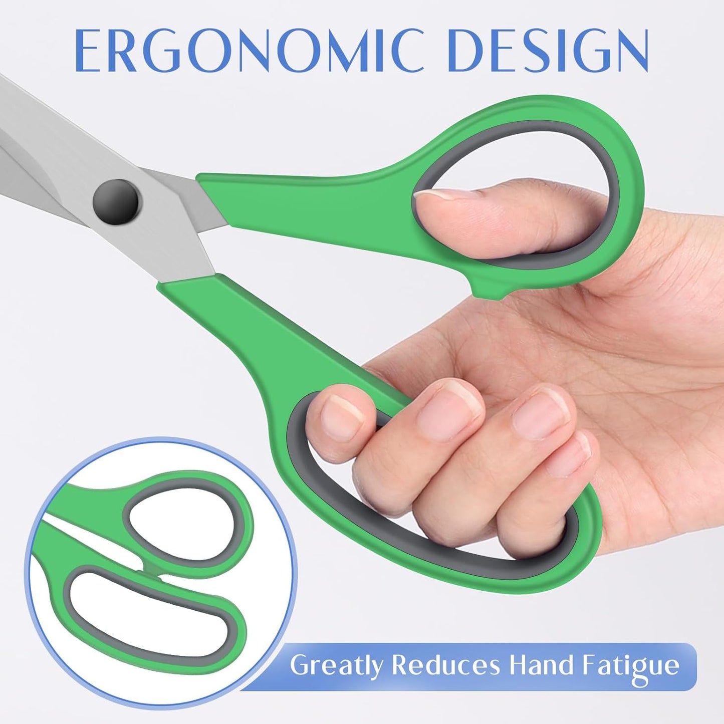 3 Pack Scissors Set, 8.3" Heavy Duty Scissors with 25 mm Thickness Sharp Blades & Ergonomic Soft-Grip V1258-DP02-A-105