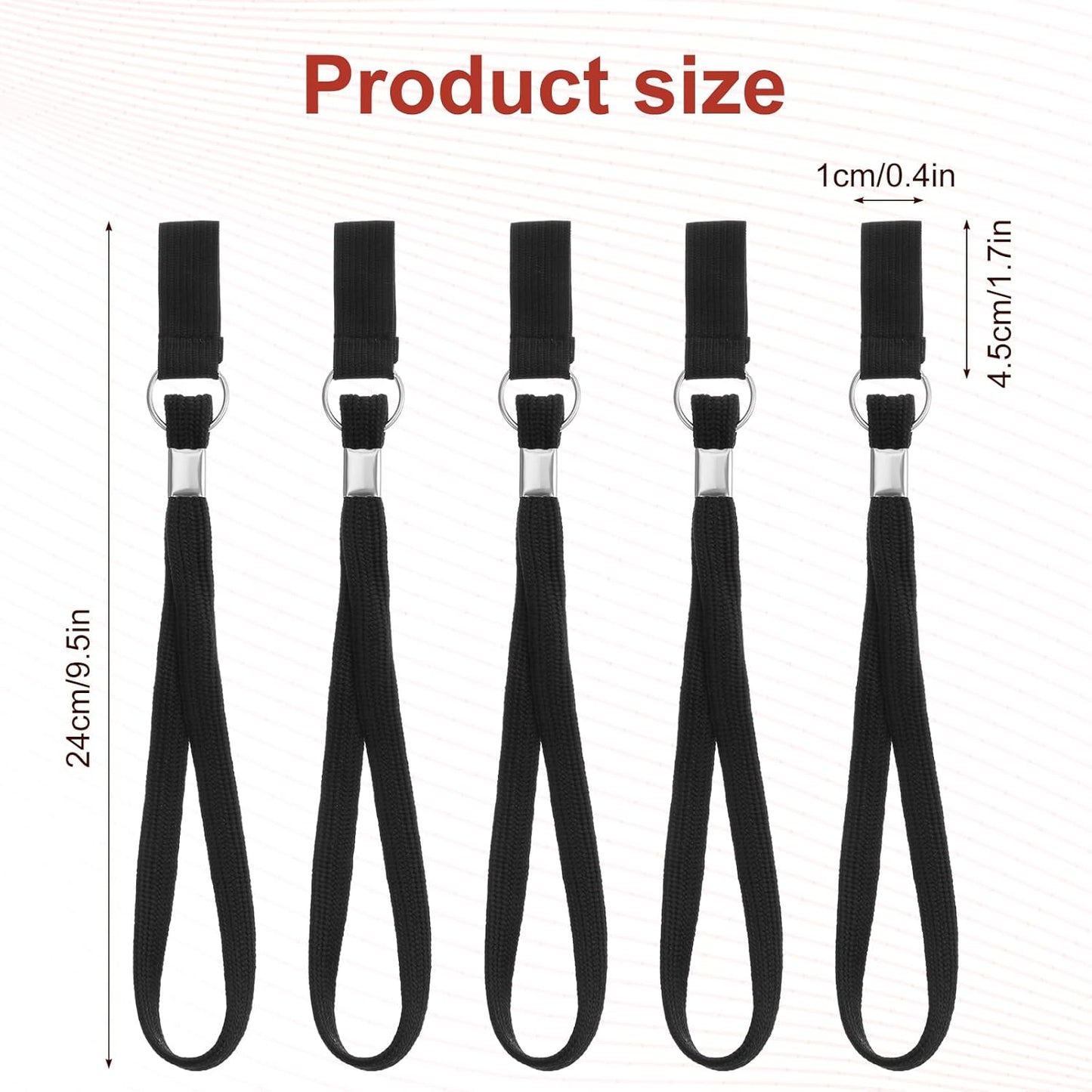 5PCS Walking Cane Wrist Strap Replacement, Black Adjustable Wrist Strap Lanyard Elastic Loop Universal V1258-DP02-A-1054