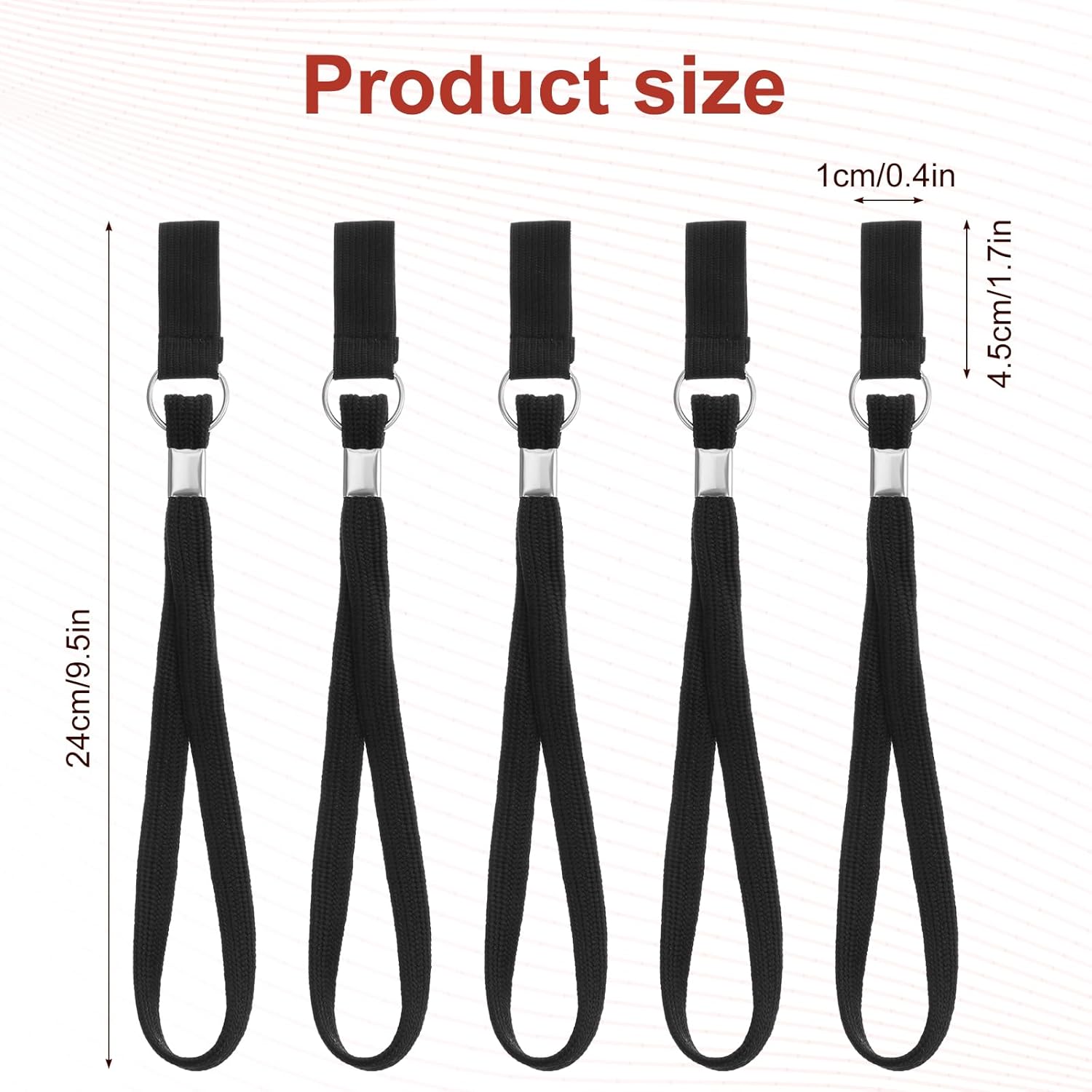 5PCS Walking Cane Wrist Strap Replacement, Black Adjustable Wrist Strap Lanyard Elastic Loop Universal V1258-DP02-A-1054