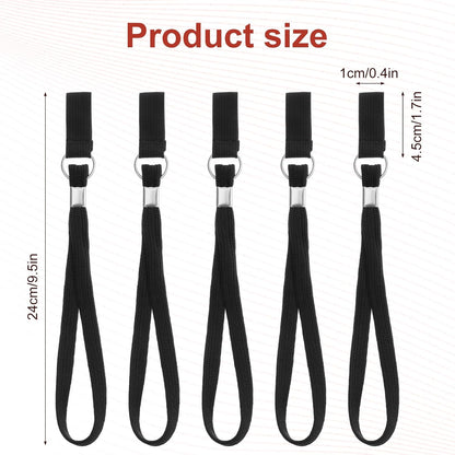 5PCS Walking Cane Wrist Strap Replacement, Black Adjustable Wrist Strap Lanyard Elastic Loop Universal V1258-DP02-A-1054