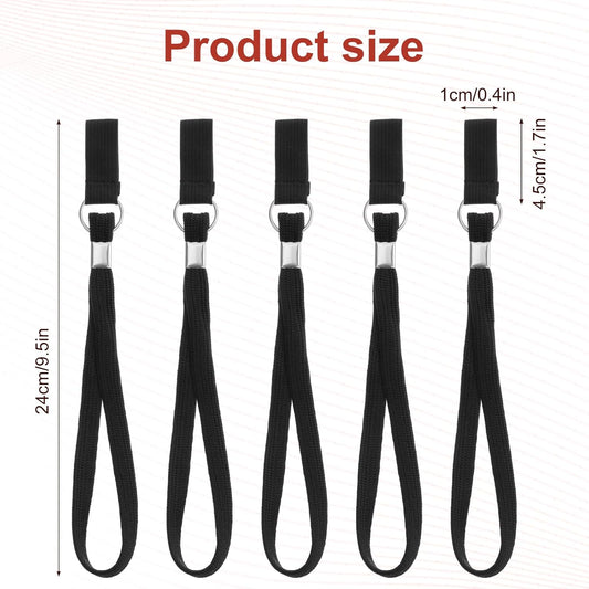 5PCS Walking Cane Wrist Strap Replacement, Black Adjustable Wrist Strap Lanyard Elastic Loop Universal V1258-DP02-A-1054