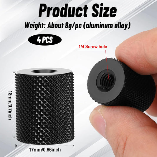 4 PCS Camera Screw Converter 1/4" to 1/4", Double Female 1/4 Diameter Barrel Thread Protector Hole Tripods V1258-DP02-A-1068