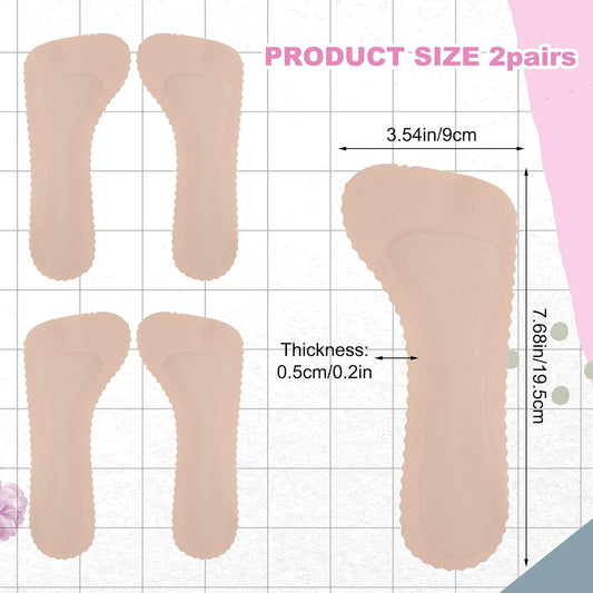 2 Pairs High Heel Comfort Pads, Invisible Self-Adhesive Cushion Insoles Arch Support Weight Shifting Shoe V1258-DP02-A-1082