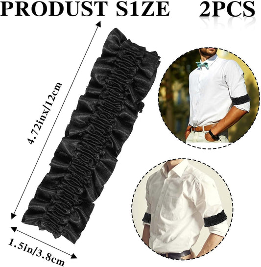 2 Pcs Mens Western Arm Garter Garter for Man's Arm 1920s Sleeve Garters for Men Anti-Slip Roaring Garters V1258-DP02-A-1086