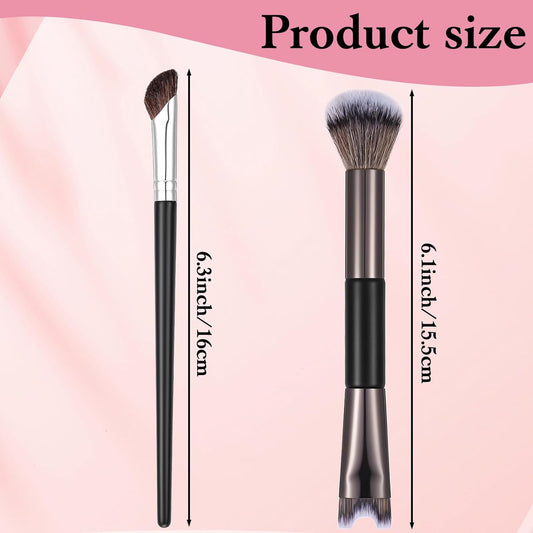 2 PCS Nose Contour Brushes for Makeup, 2-in-1 U-Shaped Fluffy Angled Tilt Brush for Precise Nose Sculpting V1258-DP02-A-1089