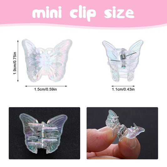 12 PCS Small White Butterfly Hair Clips for Girls, Mini Butterfly Hair Accessories Cute Side Bangs Tiny V1258-DP02-A-1090