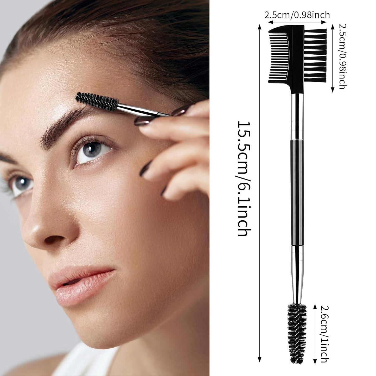 3 PCS Eyelash Shaper Eyelash Comb Separator Double Head Eyebrow Brush Black 3 Head Eyebrow Makeup Tool V1258-DP02-A-1093