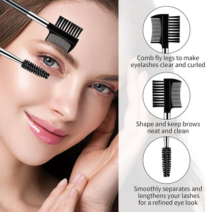 3 PCS Eyelash Shaper Eyelash Comb Separator Double Head Eyebrow Brush Black 3 Head Eyebrow Makeup Tool V1258-DP02-A-1093