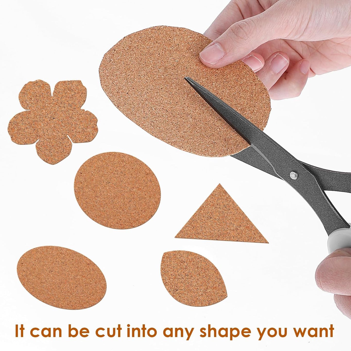 Xindojuz 16 PCS Cork Backing for Coasters, Self-Adhesive Cork Sheet Bulk, Mini Wall Board Corks on Tiles V1258-DP02-A-1096